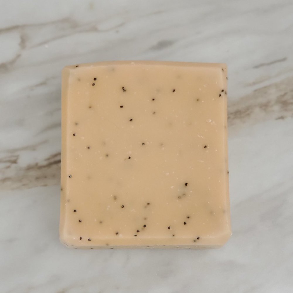 (2) Lemon & Poppy Seed Bar Soaps, Light Lemon & Coconut Scent - Picture 3 of 6